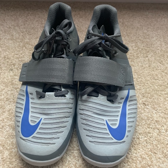 Nike Romaleos 3 Lifting Shoes Men 9.5 Gray and Blue Athletic Shoes - Picture 1 of 10
